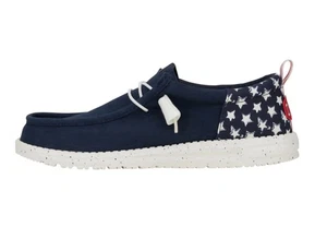 Hey Dude Herren Größe 8 Wally Funk American Stars Marine Schuhe Neu mit Etikett - Bild 1 von 8