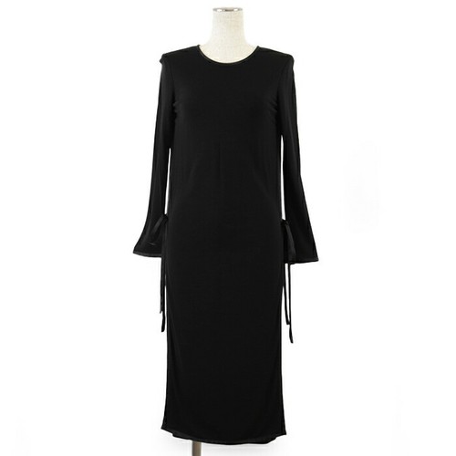 Abito Gucci a strati design spacco nastro laterale slim fit nero Made in Italy