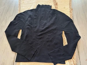 Neu mit Etikett Fabletics schwarz Rubin geformter Strick hinten offen Langarm Größe 1X - Bild 1 von 8