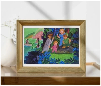 Pintura gouache sobre papel Peter Pan in Neverland 10W"x7.5H" Foto 1 de 2