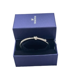 Swarovski Lifelong Heart Bangle M New Silver Bracelet - Picture 1 of 5