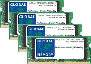 128GB (4x32GB) DDR4 2666MHz PC4-21300 260-PIN Memoria Sodimm RAM Kit Para - Imagen 1 de 1