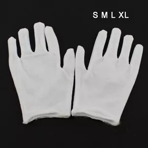 White Cotton Gloves S,M, L,XL Beauty Magician Model Making Disposable Glove - Picture 1 of 5
