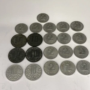 VINTAGE Österreich Münzen Lot Osterreich 2, 10, Groschen 1948-1959 - Bild 1 von 5