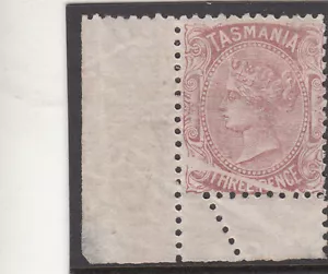RARO sello 1891 Tasmania 3d lateral cara SG165 con defecto importante en la base error IMPERF - Imagen 1 de 1
