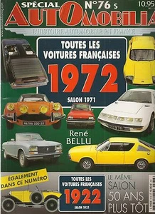 AUTOMOBILIA 76 S LES VOITURES FRANCAISES 1972 (SALON 1971) et 1922 (SALON 1921) - Imagen 1 de 2