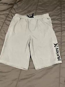 Hurley Boys 18 20 Shorts Gray GUC Elastic Waist Drawstring Moisture Wick Youth - Picture 1 of 3
