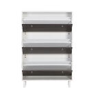 Modern Shoe Cabinet With 3 Flip Drawers Adjustable Shelf Cylindrical Wooden Legs