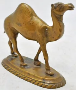 Antique Brass Camel Figurine Original Old Fine Hand Crafted Engraved - Picture 1 of 6
