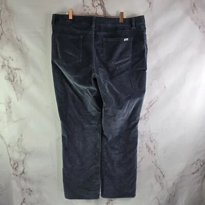 LL Bean Pants Women 16 Petite Short Gray Corduroy Favorite Fit Stretch Straight  - Image 1 of 4