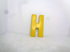 Vintage Metal 7.5" Tall Marquee Letter H Chipped Yellow Paint 