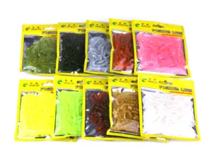 50pcs/pack Small Soft Plastic Grubs Bait Fish Lure Worm Swimbait Paddle Tail - Picture 1 of 20