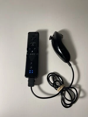 Wii Remote with Wii Motion Plus Inside + Nunchuck  Black - Image 1 of 4