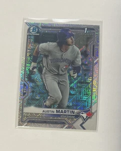 2021 Bowman 1st Chrome Austin Martin #BCP-87 Mojo Refractor Blue Jays - Picture 1 of 2