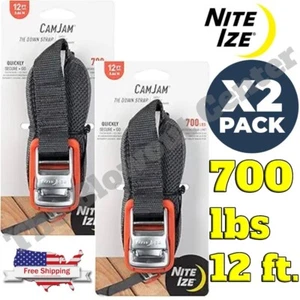 2-PACK Nite Ize CamJam Tie Down Straps, 12' - 700 lb Load Limit - FREE SHIPPPING - Picture 1 of 11