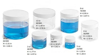24 sets - 1 oz Clear Basic Jar 38/400 PET w/ CHOICE of caps- 24sets FREE SHIPP - Image 1 of 4