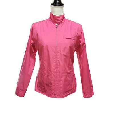 Chaqueta de Lluvia IZOD Otoño Primavera Reversible Mangas Extraíbles Rosa Blanco Bolsillos  Foto 1 de 4