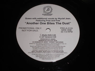 Queen with Wyclef Jean Featuring Pras and Free - Another One Bites The Dust 12" - Image 1 of 2