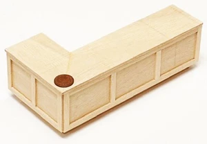 Dolls House Wood Bar Counter Natural Finish Right Angled 1:12 Scale Large tumdee - Picture 1 of 8