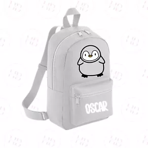 Personalised Baby Penguin Backpack Nursery Rucksack Kids Back To School Bag - Picture 1 of 16