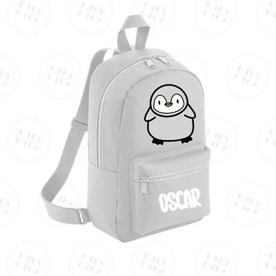 BAG BASE Personalised Baby Penguin Backpack Nursery Rucksack Kids Back To School Bag