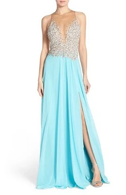 Terani Couture Embellished Bodice Chiffon Evening/Prom Gown, Size 8 - Image 1 of 4