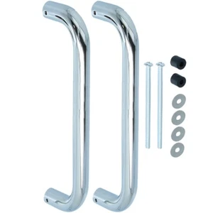 EXTRA LONG 375mm Pull D Handle Pair MODERN POLISHED CHROME Door/Wardrobe/Bedroom - Picture 1 of 2
