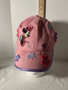 Disney Kids Hat, Minnie Mouse Baseball Cap for Girls, Pink with Flowers - Picture 1 of 6