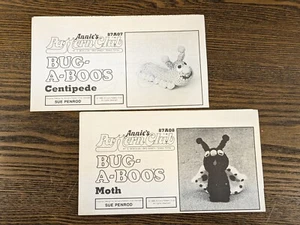 Annie's Attic Bug-a-Boos Crochet Patterns, Centipede & Moth: Set of 2 VTG  - Picture 1 of 4