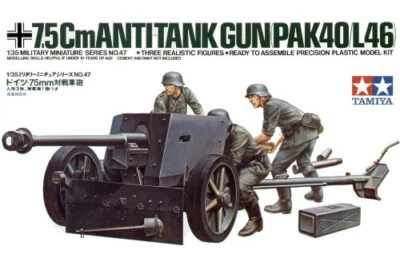 German 75mm Anti-tank Gun PAK40L46 1:35 Plastic Model Kit TAMIYA - Immagine 1 di 2