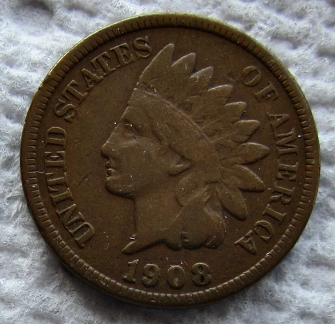1908-S Indian Head Cent Rare Key Date San Francisco Chocolate Brown Mid Grade Cover