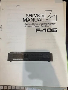 ORIGINAL LUXMAN F-105 F105 Repair & Service Manual **ORIGINAL** - Picture 1 of 1