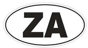 ZA South Africa Country Code Oval Bumper or Helmet Sticker D946 - Picture 1 of 1