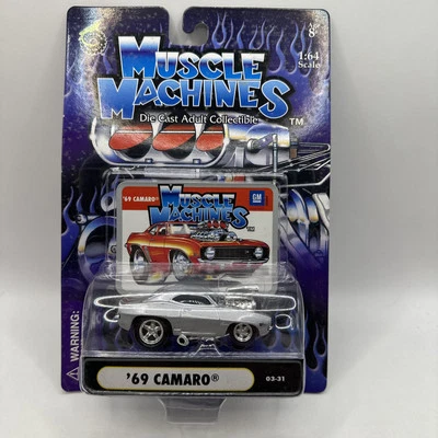 Muscle Machines '69 CAMARO fundido a presión 03-31 1:64 plata Foto 1 de 2