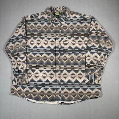 Vintage Cabela's Aztec Deerskin Flannel Shirt Men’s XXLarge Soft Chamois - Image 1 of 4