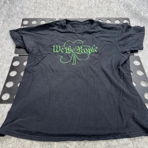 We The People Men's Black T-Shirt Green Shamrock Graphic Large - Picture 1 of 7