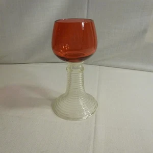 Bicchiere/Calice da Vino Cordiale Mirtillo con Stelo di Alveare Rigato - Tedesco - Foto 1 di 6