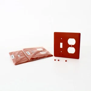 3 Hubbell Red 2-Gang UNBREAKABLE Wallplates Switch Duplex Receptacle Cover NP18R - Picture 1 of 5