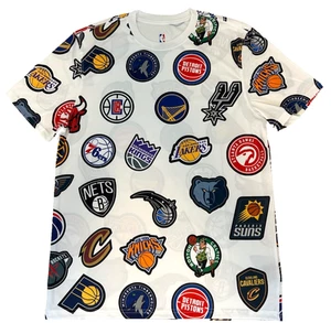 Men's NBA Shirt Team Logo T-Shirt Kings Hawks Pistons Pacers Spurs Bulls Size L - Picture 1 of 3