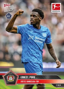 Topps NOW Bundesliga 2025/2026 - Card 033 Ernest Poku - Bayer Leverkusen Rookie - Picture 1 of 1