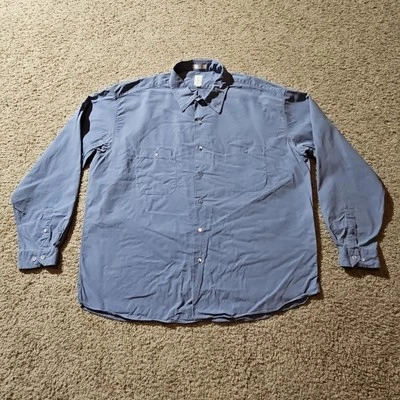 Burma Bibas Shirt Mens XXL 2XL Blue Long Sleeve Button Up Tencel Small Spots - Image 1 of 4