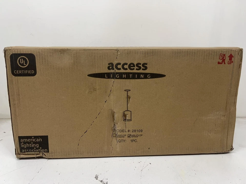 Access Lighting Sevilla 1-Luz Negro Mate Lámpara Colgante 28109-MBL/CLOP Foto 1 de 2