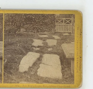 Rob Roy's Grave Balquhidder Churchyard Scotland James Valentine Stereoview c1865 - Picture 1 of 3