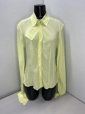 Blusa Camisa Patrizia Pepe Mujer Verde Lima Amarillo Talla 4 Manga Larga *USADA* Foto 1 de 4