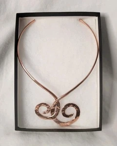 Handmade Artisan Hammered Copper Collar Necklace Made in USA - Picture 1 of 9