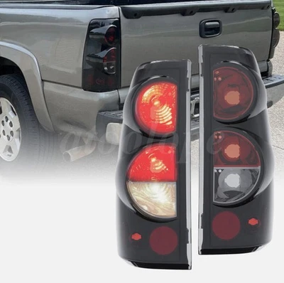 Pair Smoke Tail Lights Brake Lamps For 1999-2006 Chevy Silverado 1500 2500 3500 Foto 1 de 4