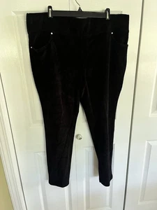 Quacker Factory Corduroy Straight Leg Pants 1X w Pockets Black - Picture 1 of 4