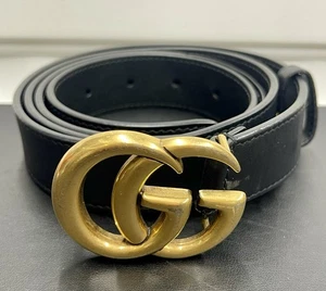 Gucci GG AP00T 150 Belt Black Gold 414516 (extra Holes added) - Bild 1 von 7