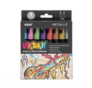 Kent Urban 3mm Paint Marker Set - Metallic - Pack of 8 - Picture 1 of 6