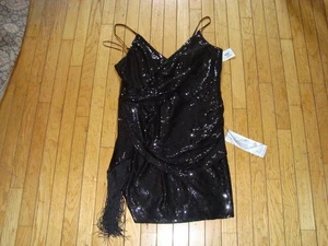 DRESS THE POPULATION LADIE'S BLACK SHORT SEQUIN EVENING DRESS SIZE XL BNWT! - Picture 1 of 10